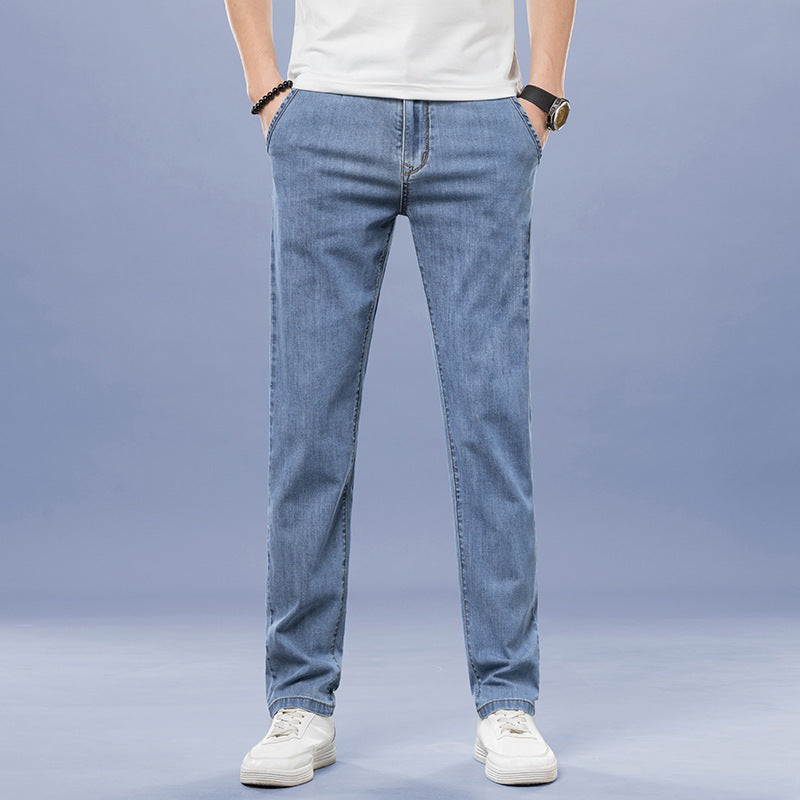 Loose Straight Men's Jeans Simple And Popular Light Blue GM9866 GlamzKart
