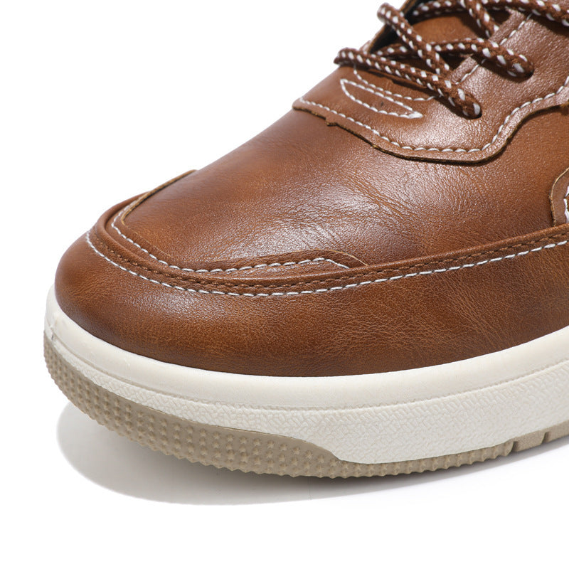 Leather Surface Men's Low-top Sneakers Warm Casual Shoes GlamzKart