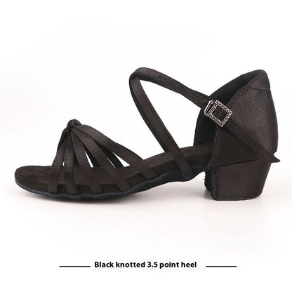 Latin Dance Shoes Grading Is Exactly Dancing Shoes Black Knotted GlamzKart