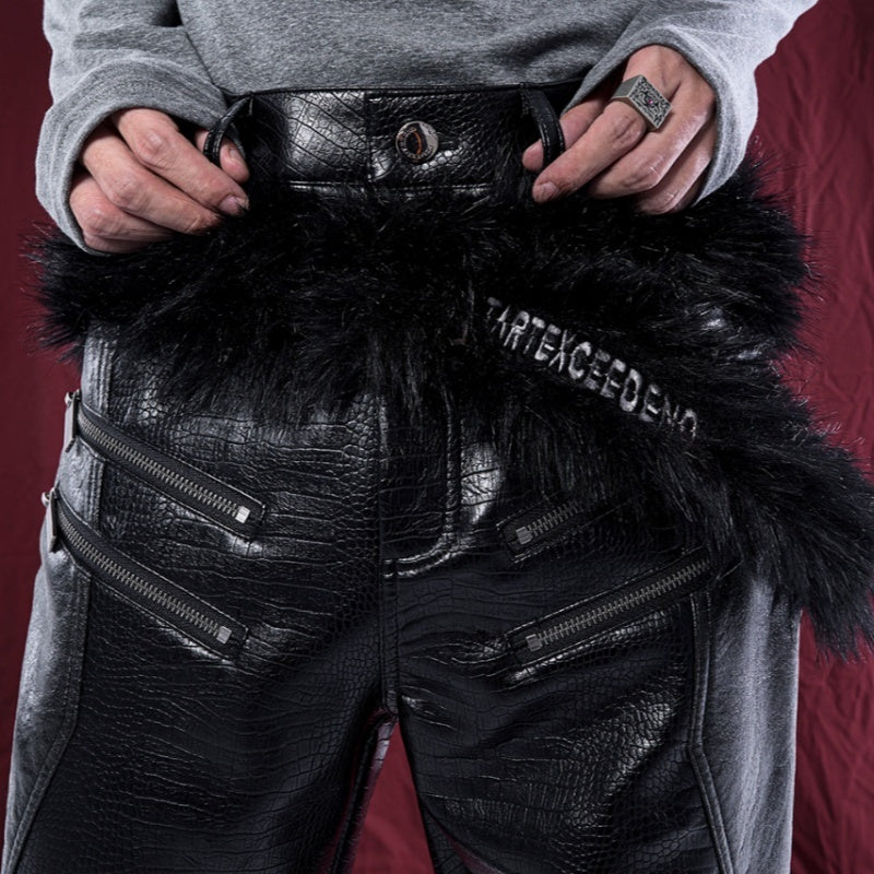 Creative And Versatile Letter Embroidered Fur Belt GlamzKart