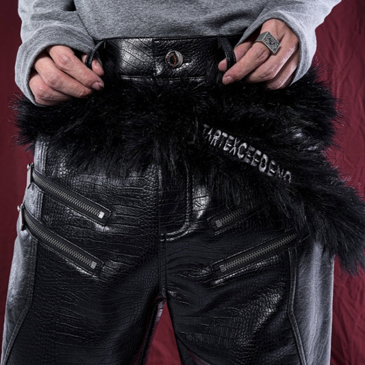 Creative And Versatile Letter Embroidered Fur Belt GlamzKart