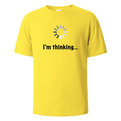 I'm Thinking About Interesting Printed T-shirt Yellow GlamzKart