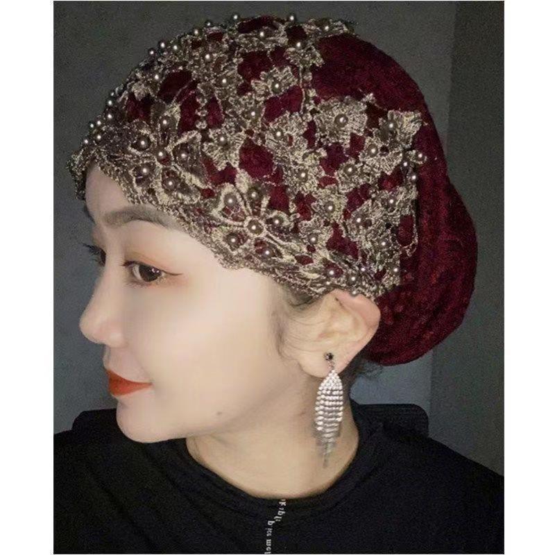 Beaded Cap Scarf Pullover Convenient Toque GlamzKart