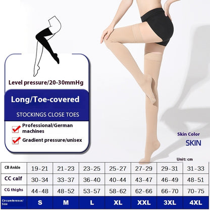 Long Tube Over The Knee Sports Compression Leg Warmer Stretch Socks Toe covering Skin Color GlamzKart