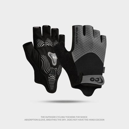 Cycling Gloves Half Finger Outdoor Mountain Bike Shock Absorption Non-slip Breathable XG78 Frost And Fog Gray GlamzKart