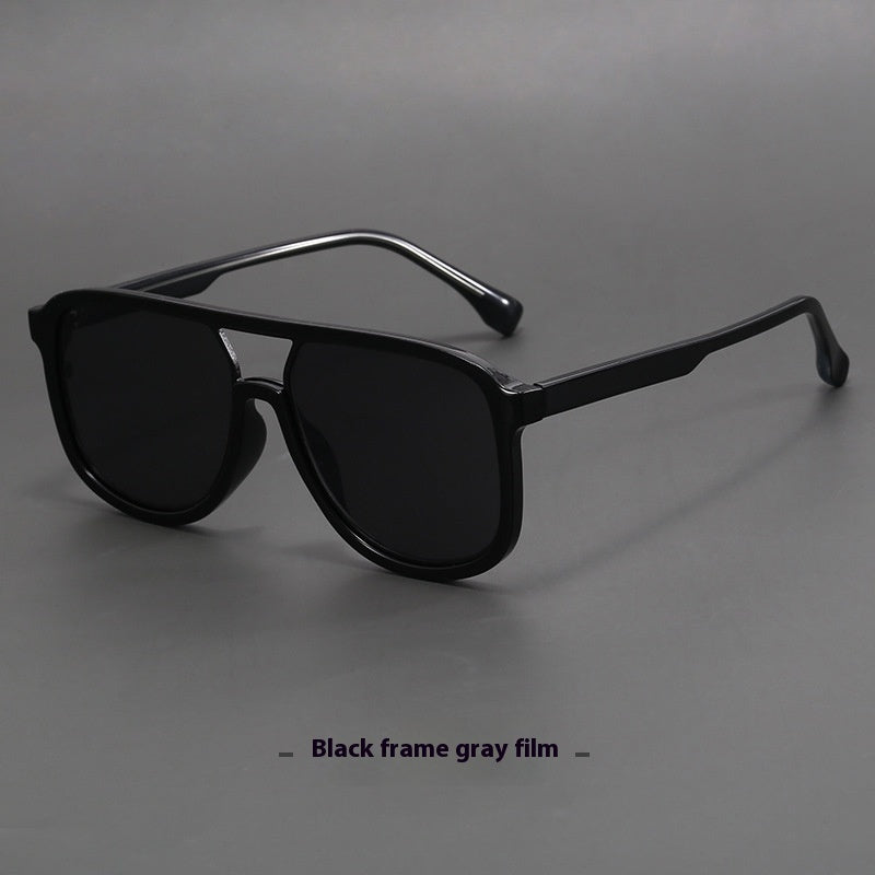 Men's And Women's Fashion All-matching UV Protection Glasses Black Frame Gray Piece GlamzKart