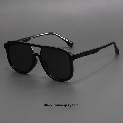 Men's And Women's Fashion All-matching UV Protection Glasses Black Frame Gray Piece GlamzKart