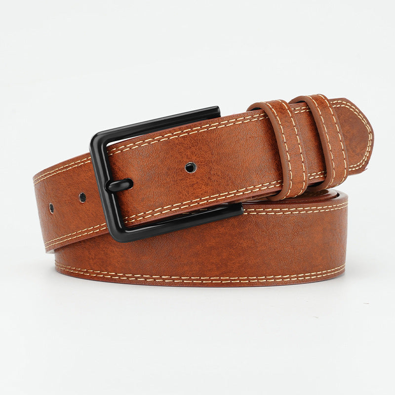 Retro Style Men's Leather Belt Belt New GlamzKart