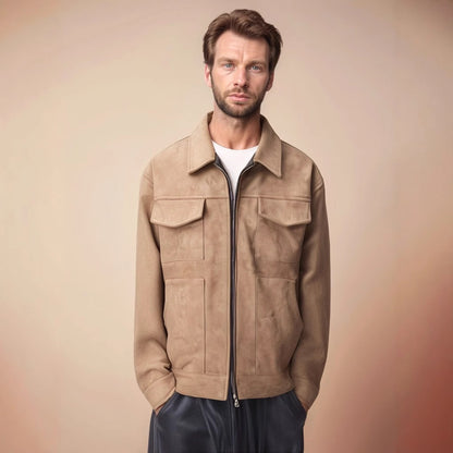 Fashion Men's Fur Zipper Big Pocket Jacket Coat GlamzKart