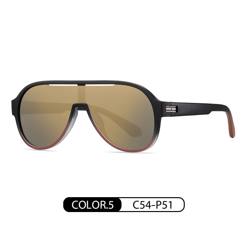 Fashion TR One-piece Large Frame Colorful Polarized Sunglasses C752 GlamzKart