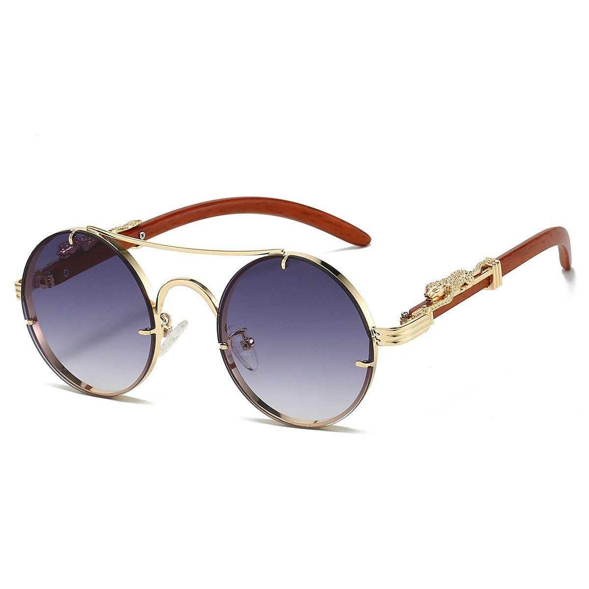 Retro Double Beam Leopard Head Sunglasses GlamzKart