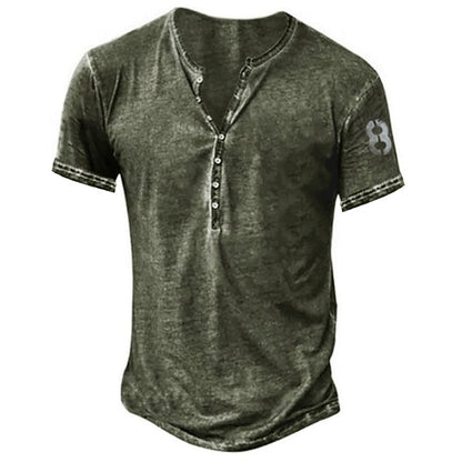 Casual Distressed Youth Short Sleeve Bottoming T-shirt Green GlamzKart