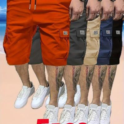 Shorts Summer Men's American Fifth Pants Overalls Korean Black Set 1 GlamzKart