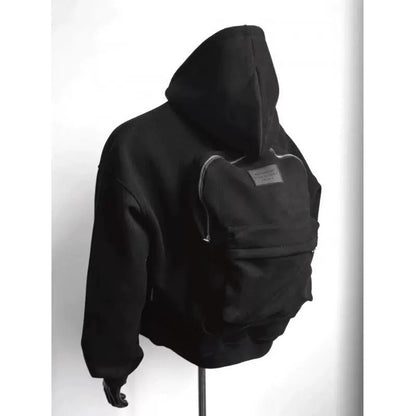 Fashion Personalized Men's Clothing Spring New Hoodie Black GlamzKart