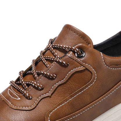 Leather Surface Men's Low-top Sneakers Warm Casual Shoes GlamzKart