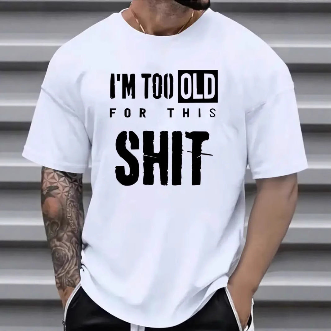 Men's All-match Short-sleeved T-shirt With Design Letters GlamzKart