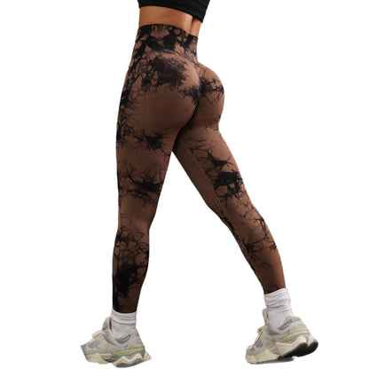 High Waist Tight Yoga Pants Tie-dye Breathable Workout Pants GlamzKart