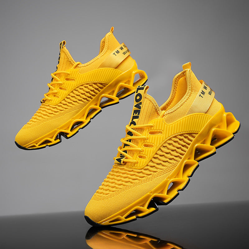 Blade Sports Mesh Casual Running Shoes All Yellow Heel height 10cm GlamzKart