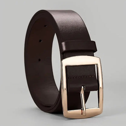 Men's Pin Buckle PU Microfiber Eyelet Belt Fashion Casual Belt Brown D GlamzKart