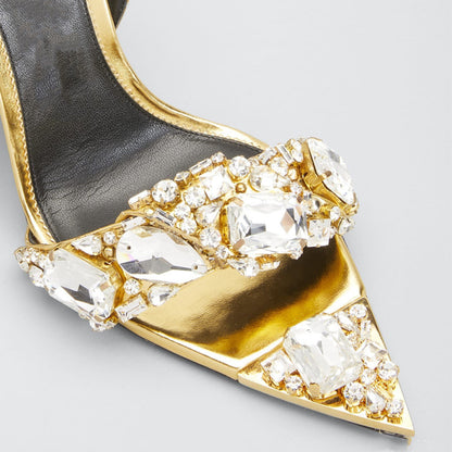 European And American Super High Heel Pointed Toe Rhinestone Fashion Banquet Catwalk GlamzKart