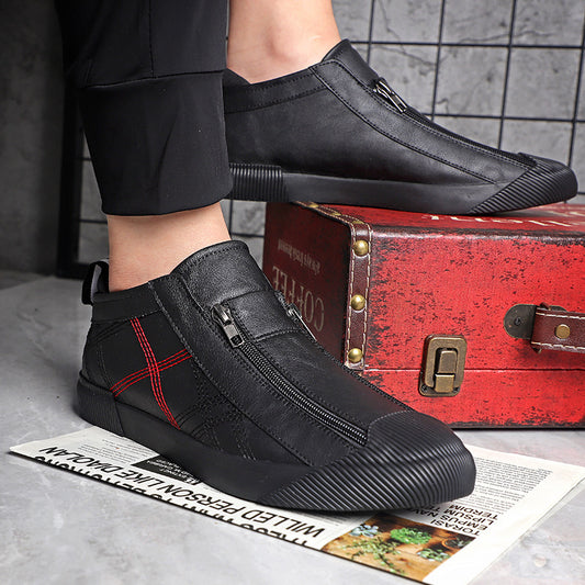 Leather Shoes Breathable Casual Fashion Low-top Sneakers GlamzKart