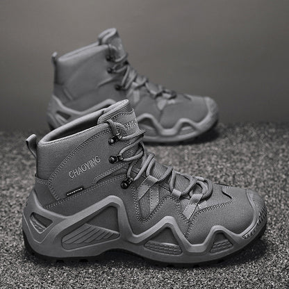 High-top Tactical Shoes Wear-resistant Desert Boots Outdoor New Combat Boots Gray GlamzKart