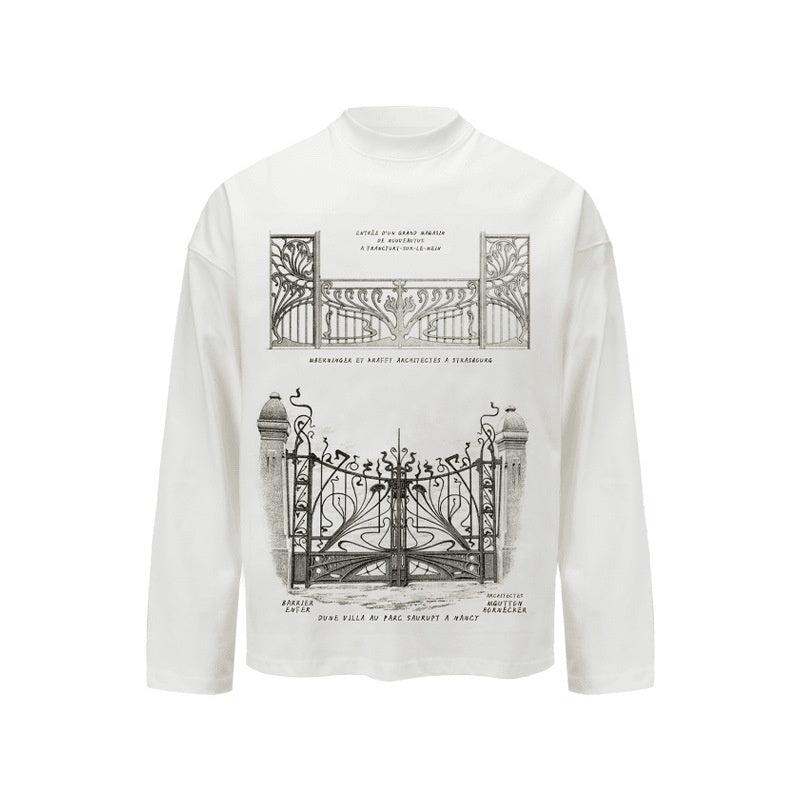 Spring And Autumn Pure Cotton Men And Women Loose Casual Top Long Sleeve White 3Style GlamzKart