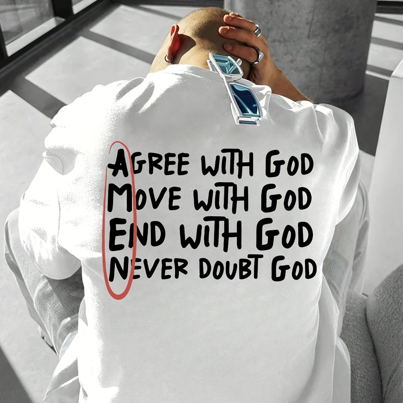 Simple Casual Men's Letter Short Sleeve T-shirt White GlamzKart