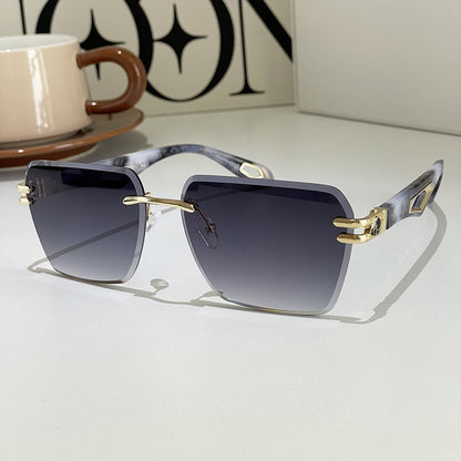 Street Shooting Ins Trendy Trimming Sunglasses Double Gray Marble Legs GlamzKart