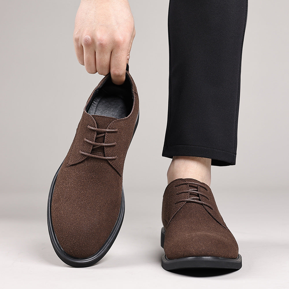 Fashion British Suede Leather Work Shoes Men GlamzKart