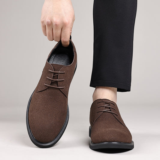 Fashion British Suede Leather Work Shoes Men GlamzKart