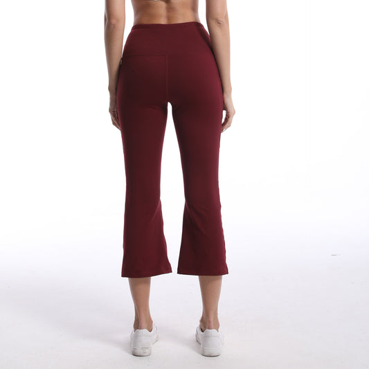 Pocket Solid Color Stretch Hip Lift Sports Nude Feel Yoga Leggings GlamzKart