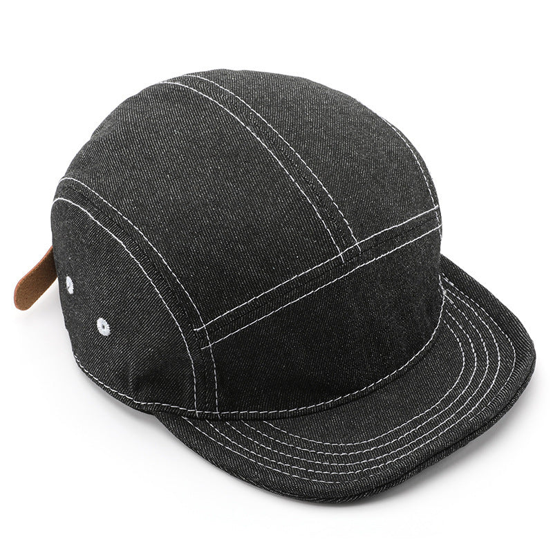 Solid Color Light Board Short Brim Washed Denim Baseball Cap GlamzKart