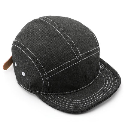 Solid Color Light Board Short Brim Washed Denim Baseball Cap GlamzKart