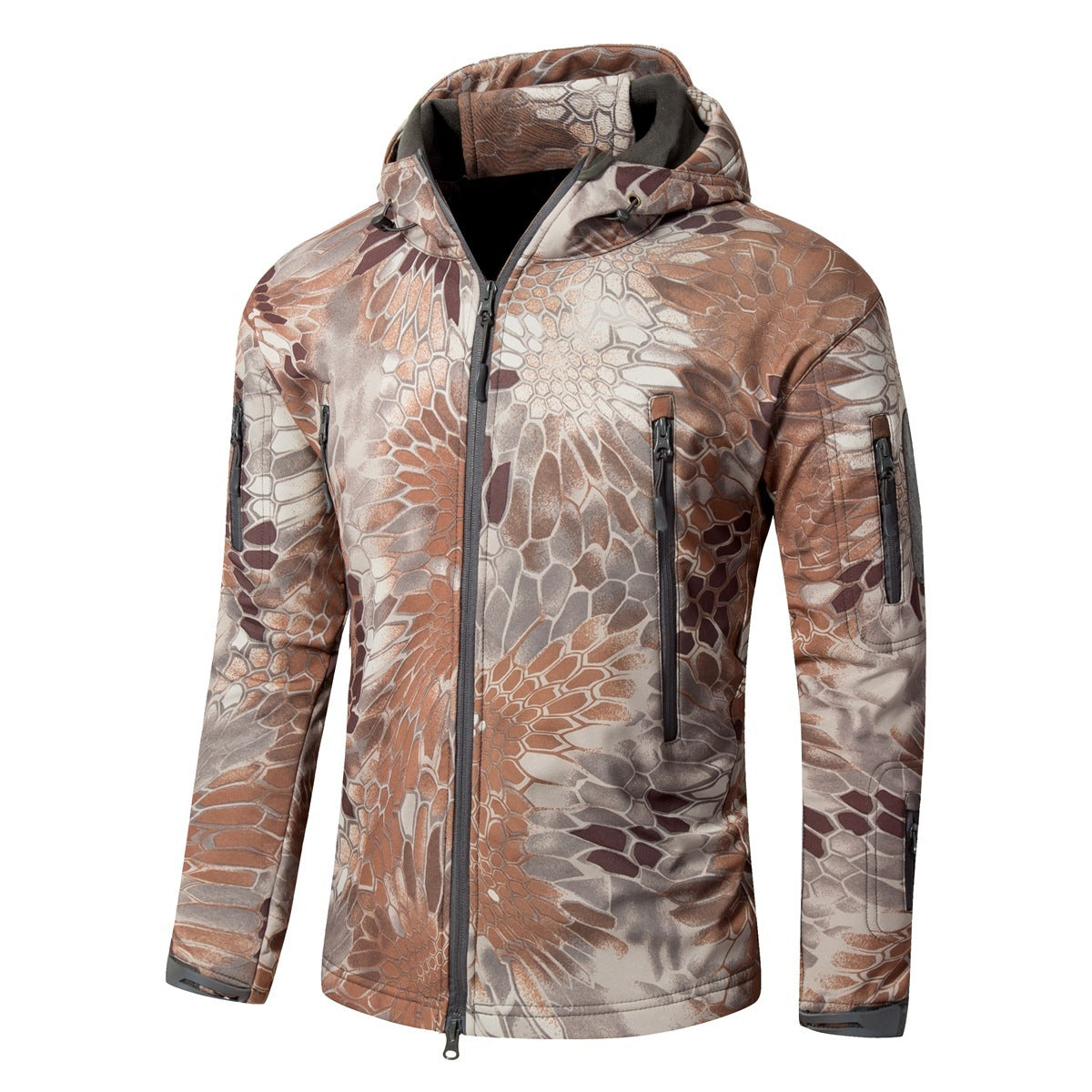 Shark Skin Soft Shell Outdoor Shell Jacket Python Pattern GlamzKart