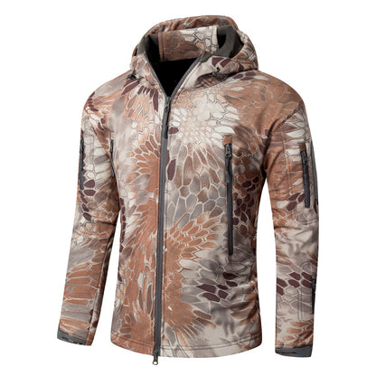 Shark Skin Soft Shell Outdoor Shell Jacket Python Pattern GlamzKart