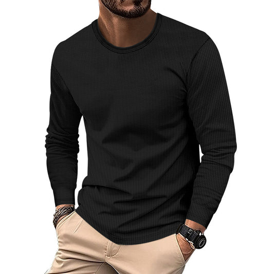Round Neck Waffle Casual Top For Men GlamzKart