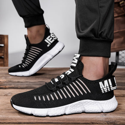 Couple's Breathable Casual Sneaker Hollow Running 555 Black 46 GlamzKart