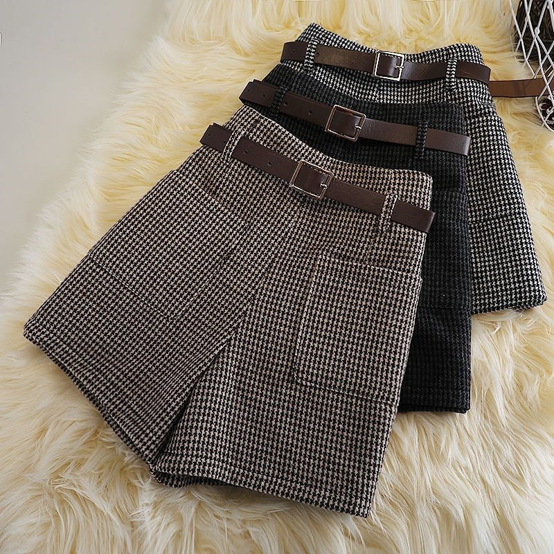 Fashionable All-match Slimming Woolen Wide-leg Pants GlamzKart
