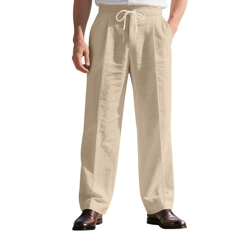 Loose Breathable Linen Leisure Men's Simplicity Trendy Loose Beach Pants GlamzKart