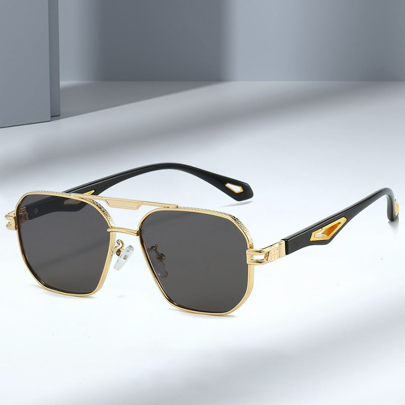Men's Fashion Double Beam Box Hollow Sunglasses GlamzKart