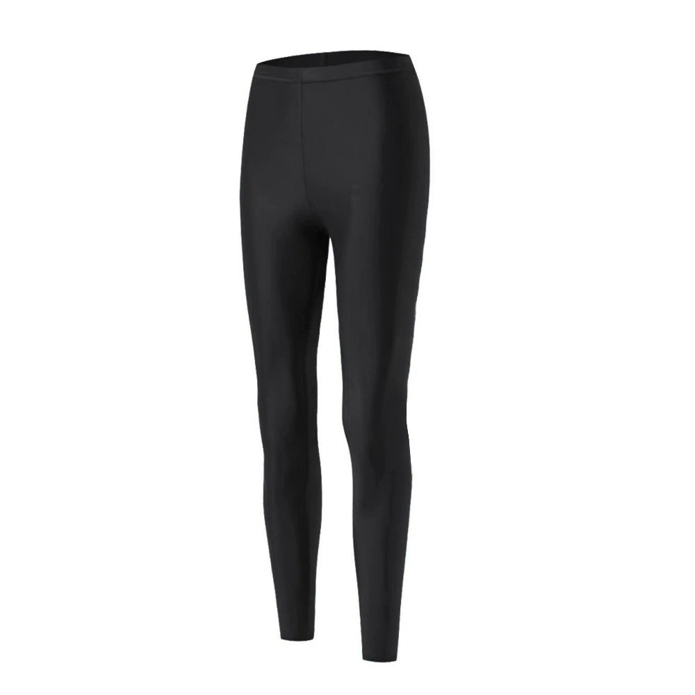 Surfing Suit Men's Long-sleeved Swimsuit Quick-drying Pure Black Trousers GlamzKart