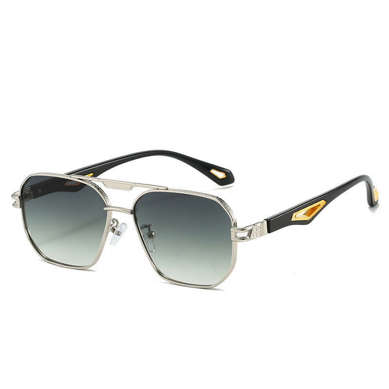 Men's Fashion Double Beam Box Hollow Sunglasses GlamzKart