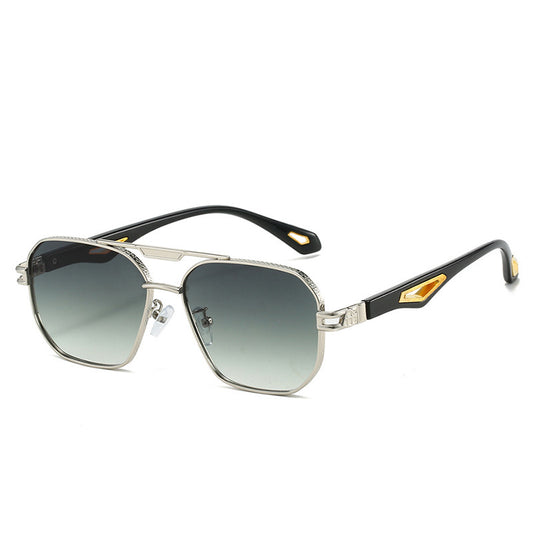 Men's Fashion Double Beam Box Hollow Sunglasses GlamzKart