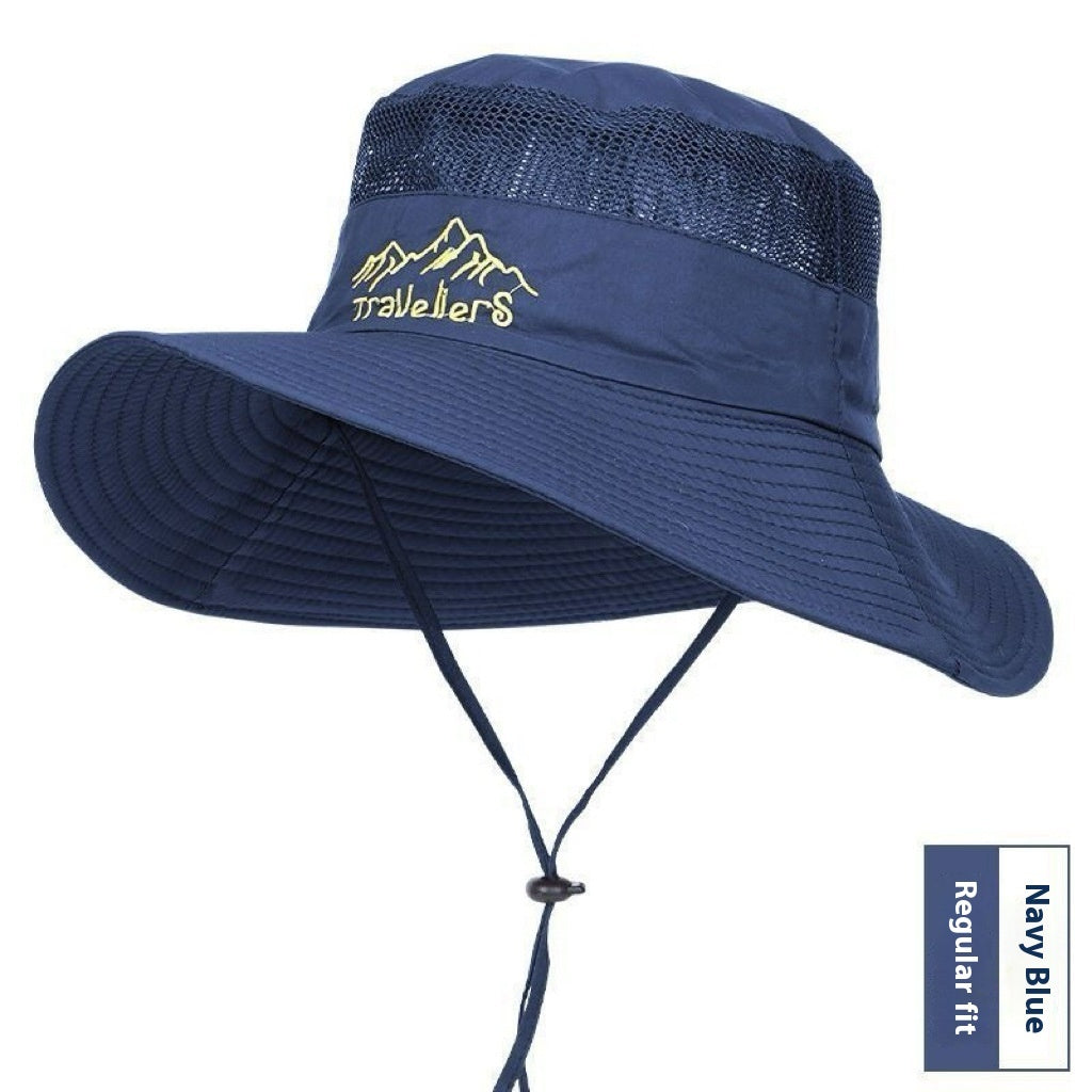 Bucket Hat Men's Summer UV Protection Outdoor Travel Dark Blue GlamzKart