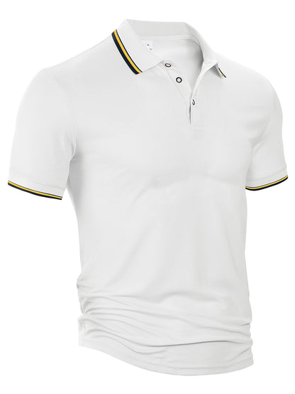 Summer Loose Lapels Short Sleeve Men White GlamzKart