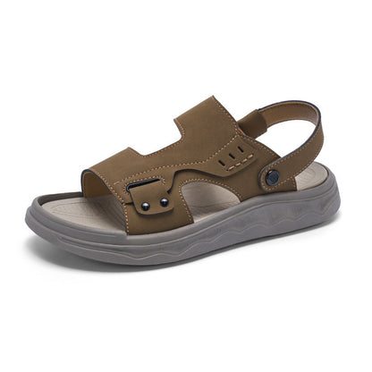 Non-slip Soft Bottom Dual Use Slippers Outer Wear 2513 Brown GlamzKart