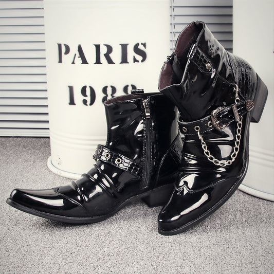 European And American Western Style Martin Boots Pointed Toe GlamzKart