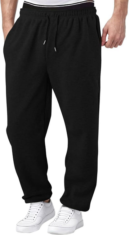 Men's Straight Loose Leisure All-matching Sweatpants Black GlamzKart