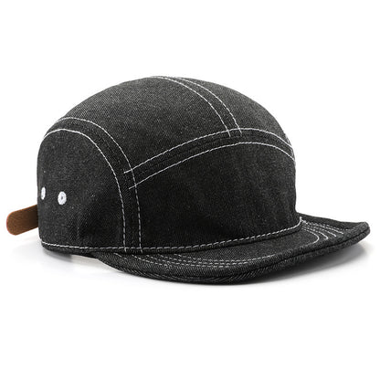 Solid Color Light Board Short Brim Washed Denim Baseball Cap GlamzKart
